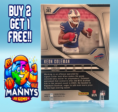 2024 Panini Prizm - Rookies Prizm #362 Keon Coleman (RC) - Foto 2 di 2
