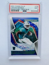 2021 Panini Rookies &amp; Stars JAYLEN WADDLE Rookie RC Auto True Blue Dolphins /49
