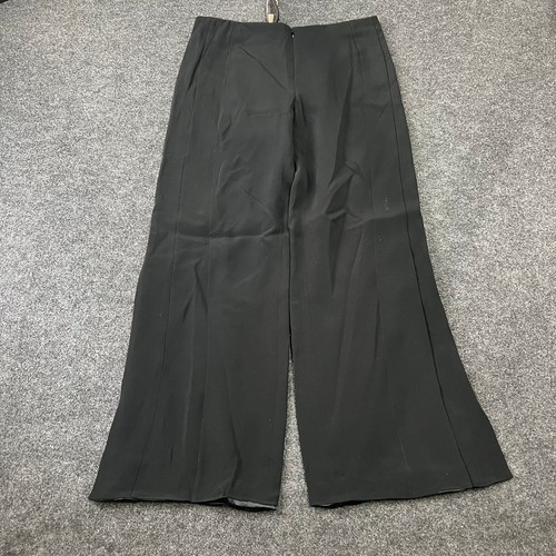 VALENTINO Wide Leg Silk Cropped Pants Women's Size 14 Black