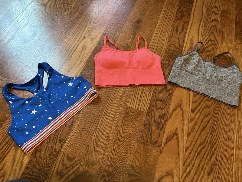 Girls youth sports bra Lot (3) Size 10/12, Mixed Brands, Preowned…