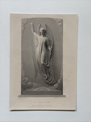Antike Gravur Der Engel des Lichts Glaube, spirituelle Transzendenz