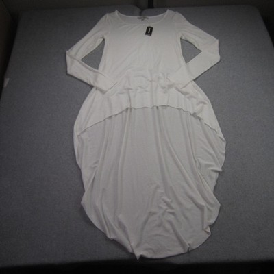 Express One Eleven Dress Size XS White Asymmetrical High-Low Long Sleeve  Maxi | eBay