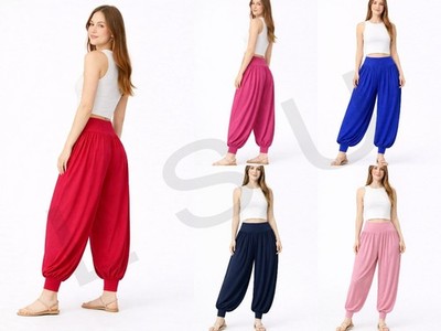 Mädchen Damen Ali Baba Haremshose Loose-Fit Baggy Hose Damen Yogahose