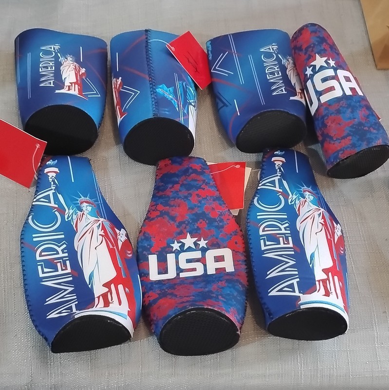 7-Pack Insulated Neoprene Bottle Coolers Sleeves USA Statue of Liberty
