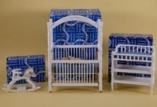 Concord Miniatures Nursery Dollhouse Furniture Lot of 3 Pcs. Crib Changing Table
