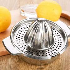 Stainless Steel Bowl Strainer Manual Lemon Squeezer Orange Lime Citrus Juicer