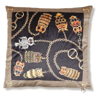 Borbonese LUCKY braunes Samt-Dekokissen 43x43 cm