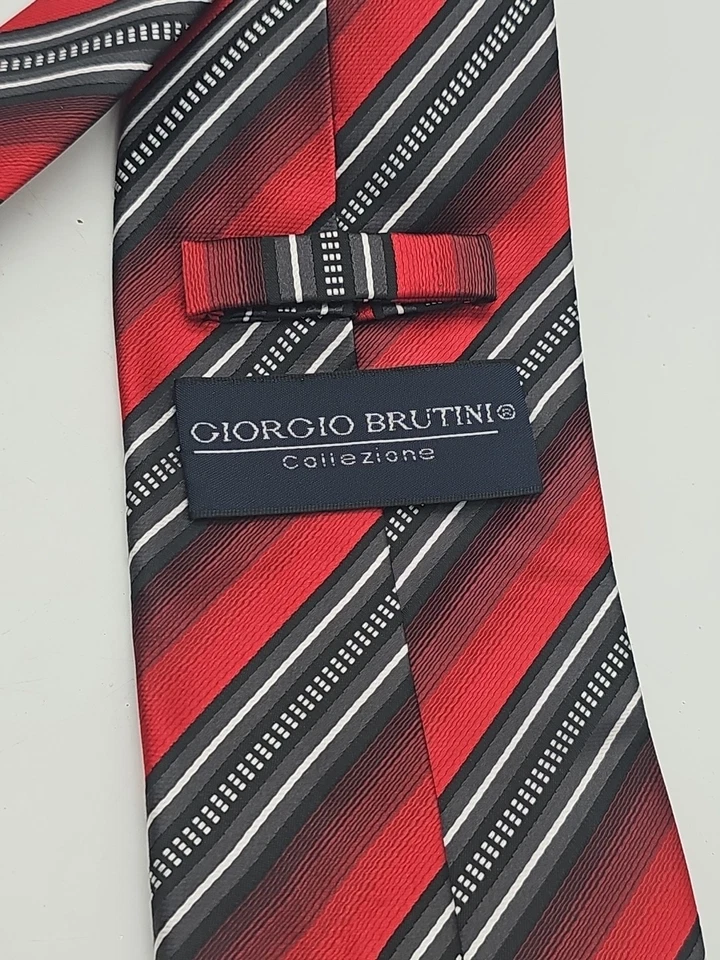 Corbata Ombre Giorgio Brutini Rayas Rojo Negro Foto 3 de 4