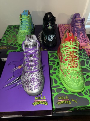 Melo Puma TMNT and Shredder Shoes 13 Complete Set Of 5 Pair Rare