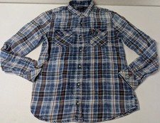 Buffalo David Bitton Flannel Shirt Men's M Multi Color Button Up Long Sleeve