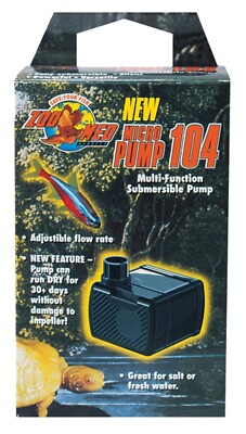 Zoo Med New MicroPump 104 Multi-Function Submersible Black Pump 