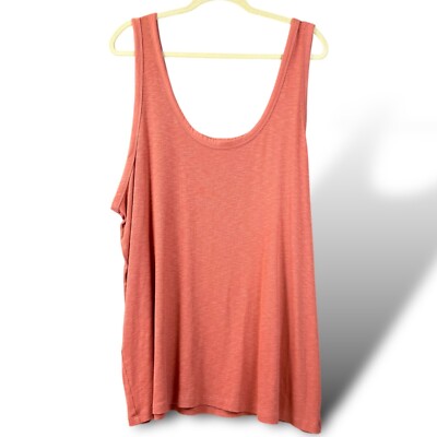 Universal Thread/Good Co. Camisole Womens Sz 4X Coral Sleeveless Ribbed Tank Top