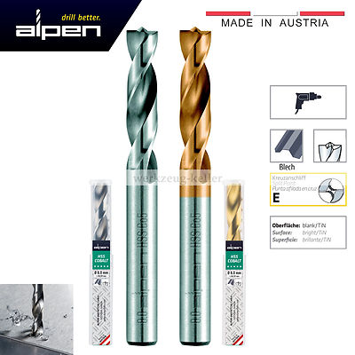 Alpen HSS-Cobalt TiN Schweißpunktbohrer 6,0 - 8,0mm - Edelstahl,Vergütungsstahl
