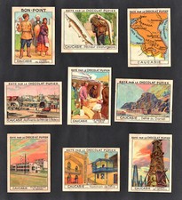 Juego de tarjetas de chocolate francés del Cáucaso Regoin 1938 mapa del Cáucaso Georgia Armenia