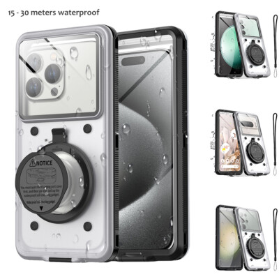 Waterproof Diving Case Cover for iPhone 17 16 15 Pro Max Samsung S26 S25 S24 S23