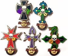 2009 HARD ROCK CAFE WASHINGTON DC SKULL CROSS SERIES COMPETE (5) PIN LE SET
