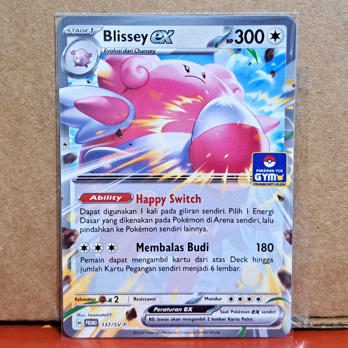 Blissey EX 137/SV-P Exclusive GYM Promo Pokemon TCG Card Indonesia