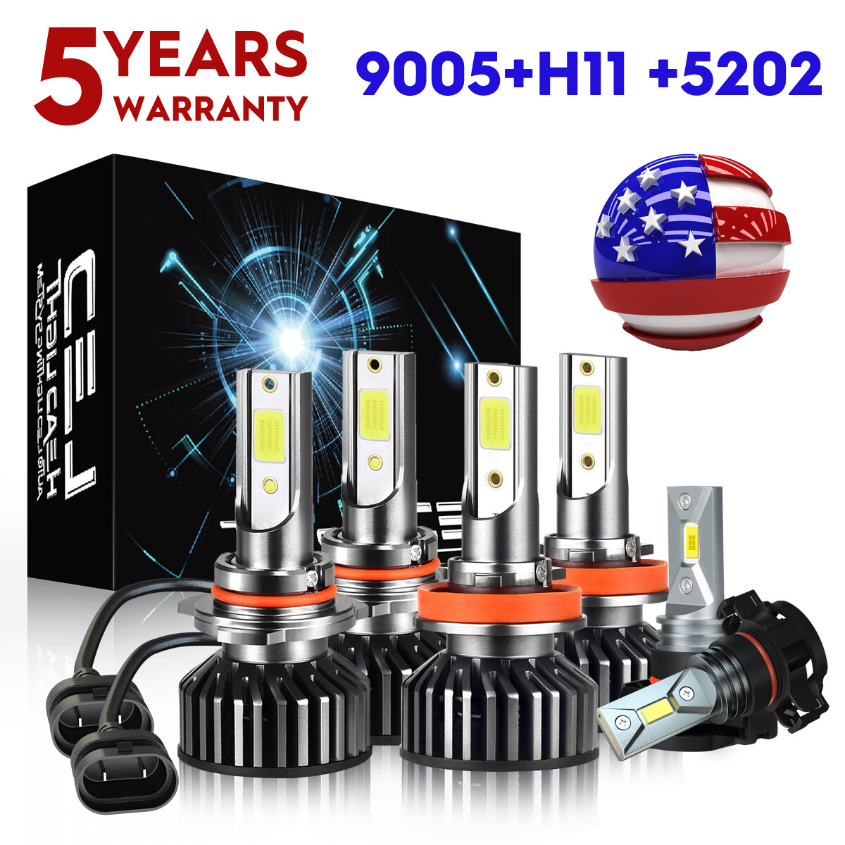 For Chevy Colorado 2015-2022 6X Car LED Headlight High Low Beam Fog Light Bulbs
