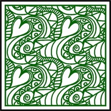 30 Custom Green Abstract Hearts Personalized Address Labels