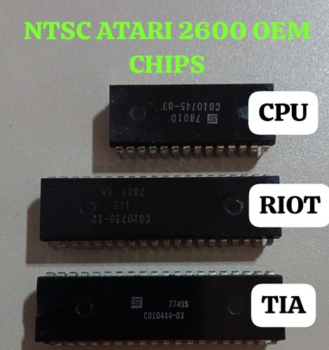 ATARI 2600 OEM HERSTELLER CHIPS - TIA, RIOT, CPU, VOLLSTÄNDIG GETESTET UND FUNKTIONSFÄHIG!