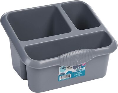 Große Küchenspüle Abwaschen 3 Fächer Ordnung Caddy Aufbewahrung Haus - Silber