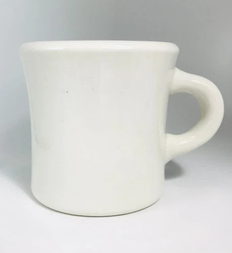Vintage Classic Diner White Coffee Mug Restaurant Ware Heavy Thick Wallace USA