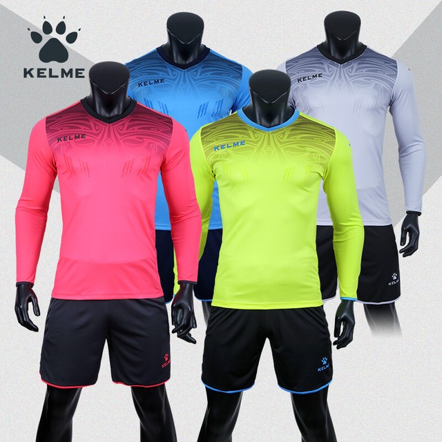 Kelme Soccer Goalkeeper Jersey Shirt with Shorts Long Sleeve Pads Youth