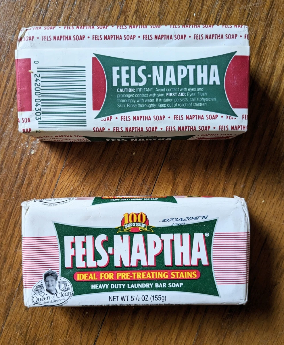 Fels Naptha Heavy Duty Laundry Bar Soap Original Queen of Clean USA Lot Two