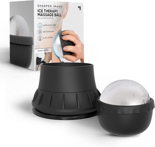 Sharper Image Eistherapie Massageball mit Saug-Wandhalterung, flüssigkeitsgekühlter Kern - Bild 1 von 9
