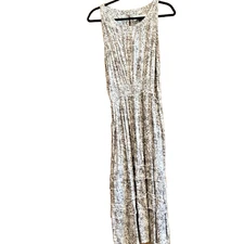 Margaux Riviera XL Maxi Dress Fit & Flare Halter Top Sundress Gray Womens 