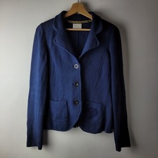 Peak Performance Size L Navy Blue Knit Jacket Blazer Smart Casual Preppy College