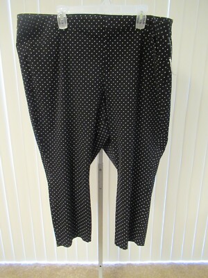 Old Navy Women's High-Rise Pixie Chino  Ankle Pants  BLACK DOTS  Sz28 PLUS  NWT 