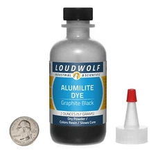 Alumilite Dye / Black-Grey Powder / 2 Ounces / Dyes Resin and Slows Cure Rate