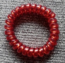 Red Plastic Spiral Wrist Coil Keychain Spring Key Chain Holder Keyring Hair Tie