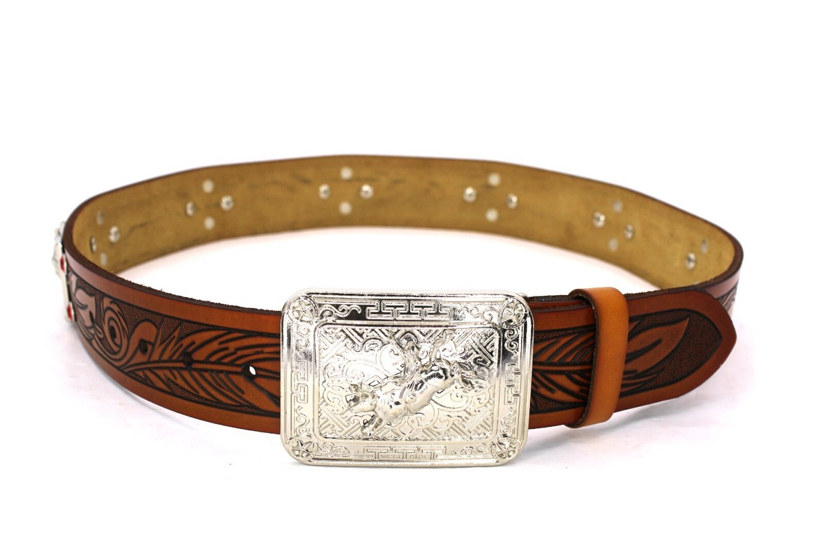 Ceinture Western West Star Texas à Strass Rouge - Taille L (pantalon 34), Neuf Avec étiquettes