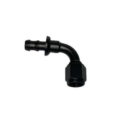 6AN AN6 Female To 3/8  Push On Hose Barb Adapter 90 Degree Fitting Black