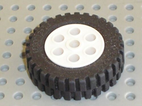 Roue LEGO TECHNIC Model Team White wheel 2695 + tyre 13 x 24 Set 8660 8094 5550 - Photo 1/1