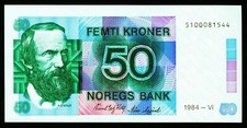 NORWEGEN. 50 Kroner 1984. P. 42a. UNC.