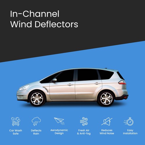 Ford S-Max MK1 2006-2010 5 Door MPV Wind Deflectors 4pc Tinted - Picture 3 of 10