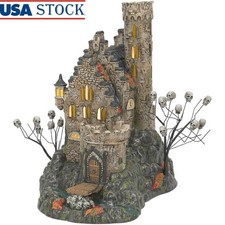 Halloween Village Ceramic Lit Building Handcrafted Illuminated Decor Art New