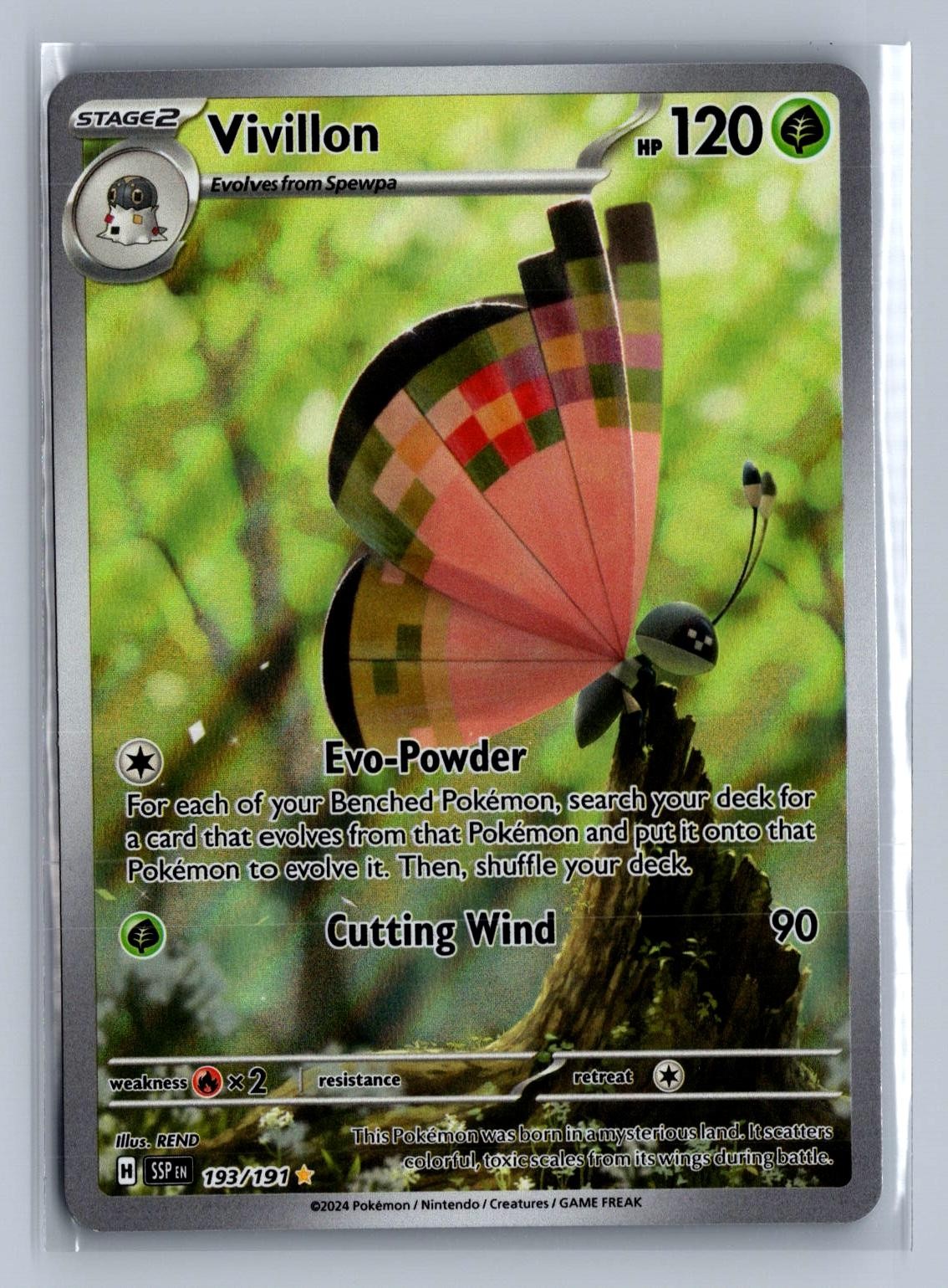 Vivillon 193/191 Illustration Rare Surging Sparks Pokemon Holo NM/M