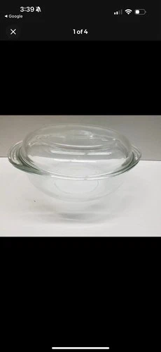 PYREX #24 Clear Glass 2 qt Round 8.5" W/ Lid 381-C