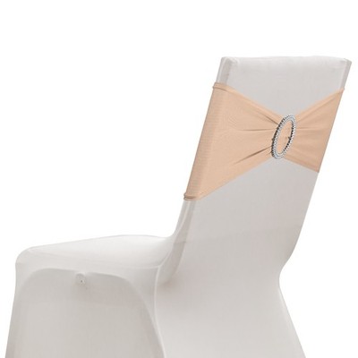 20 Pack Chair Sashes, Stretch Chair Cover Band Bows Cover Band, Light Skin Color