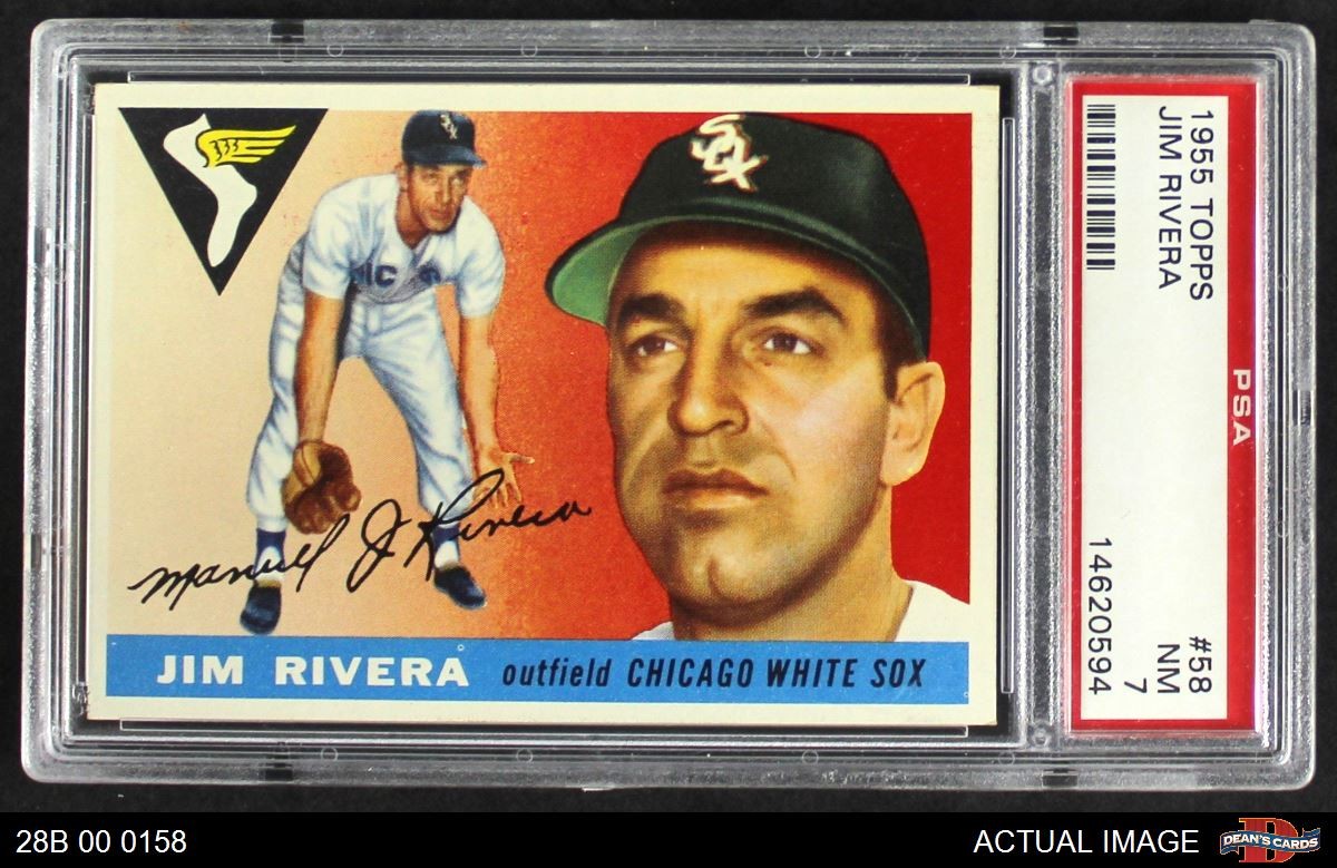 1955 Topps #58 Jim Rivera White Sox PSA 7 - NM