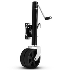 1500 Lbs Bolt On Boat Tongue Trailer Jack 6-inch Wheel Pp Wheel Handle Black