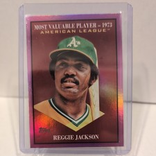         2025 Topps Update Reggie Jackson 1973 AL MVP SP Pink Foil variation 
