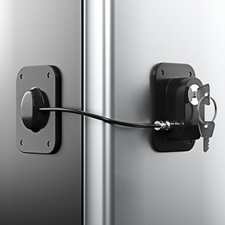 Refrigerator Lock 2 Packs, Fridge Lock with Silicone Wire Protection Fridge L...