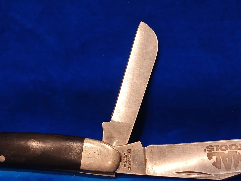 Navaja de bolsillo plegable de 3 hojas publicidad vintage Mac Tools Bear MGC EE. UU. Foto 4 de 4