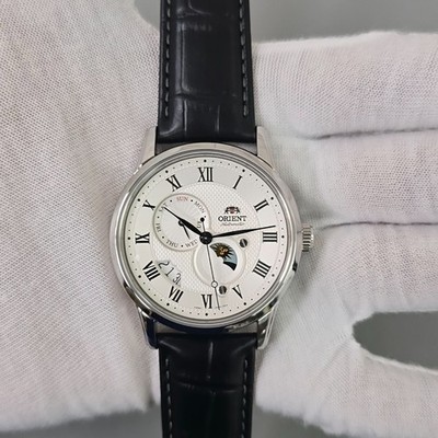 Orient Classic Sun & Moon RA-AK0008S Automatic White Dial 42.5mm New Men's Watch
