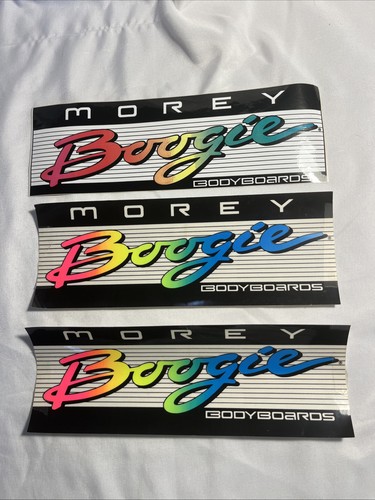 Lot Of 3 Morey Bodyboards Neon Rainbow Boogie Boards Vintage Surfing STICKER